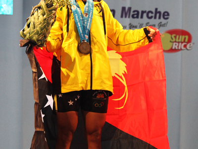 Thelma Tou, Women's 48kg weightlifting. Pacific Mini Games, Vanuatu, December 5, 2017.