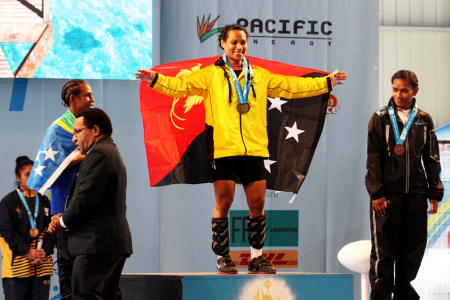 Dika Tou, Women's 53kg weightlifting. Pacific Mini Games, Vanuatu, December 5, 2017.