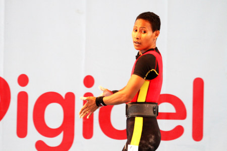 Thelma Tou, Women's 48kg weightlifting. Pacific Mini Games, Vanuatu, December 5, 2017.