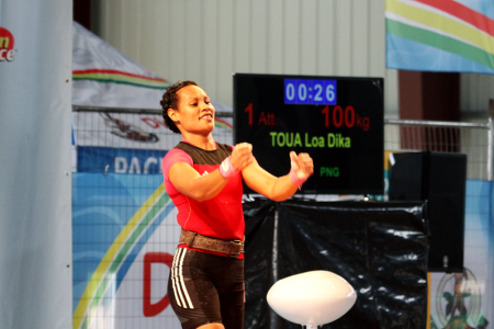 Dika Tou, Women's 53kg weightlifting. Pacific Mini Games, Vanuatu, December 5, 2017.