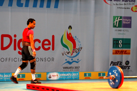 Dika Tou, Women's 53kg weightlifting. Pacific Mini Games, Vanuatu, December 5, 2017.