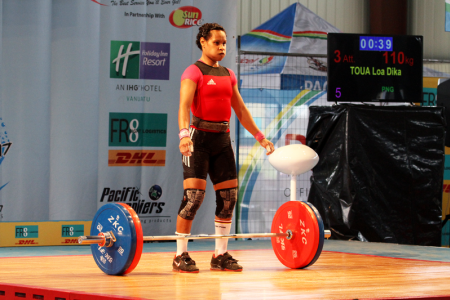 Dika Tou, Women's 53kg weightlifting. Pacific Mini Games, Vanuatu, December 5, 2017.