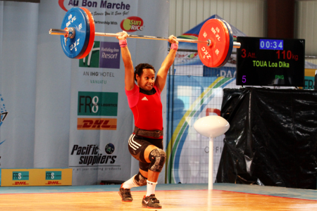 Dika Tou, Women's 53kg weightlifting. Pacific Mini Games, Vanuatu, December 5, 2017.