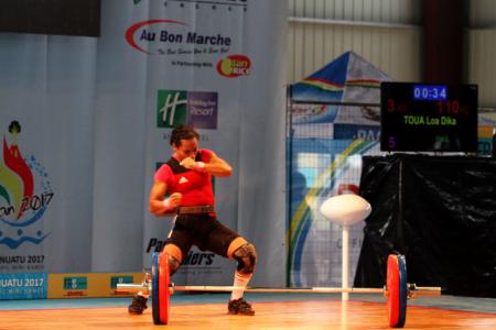 Dika Tou, Women's 53kg weightlifting. Pacific Mini Games, Vanuatu, December 5, 2017.